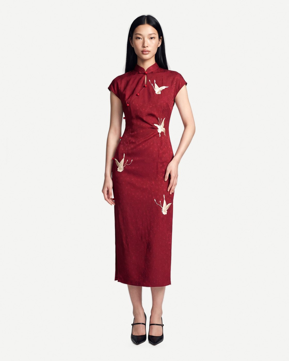 Red cheongsam, front